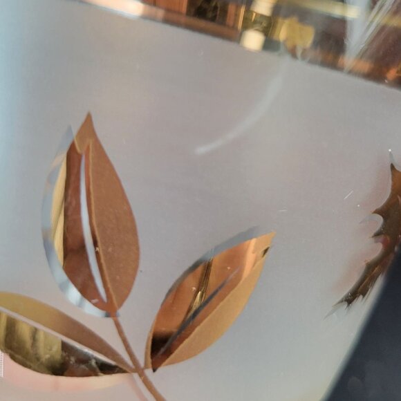 Vintage Libbey Golden Foliage Water Goblets Clear Pedestal Base Set of 3 - Picture 5 of 7